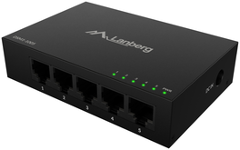 Lanberg DSM1-1005 Switch No Administrado de 5 Puertos Gigabit Ethernet, Negro