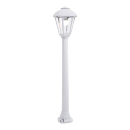 Fumagalli Farol Baliza con Poste, Modelo Giaffa/Giampy, Blanco, E27, IP55, Máx. 23W, Resina UV, Anticorrosión, Ø210 x 995 mm