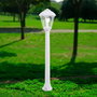 Fumagalli Farol Baliza con Poste, Modelo Giaffa/Giampy, Blanco, E27, IP55, Máx. 23W, Resina UV, Anticorrosión, Ø210 x 995 mm