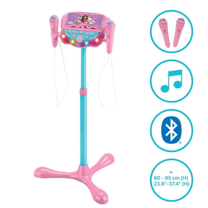 LEXIBOOK Micrófono Karaoke Soporte Ajustable La Casa de Muñecas de Gabby