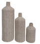 DKD Home Decor Set de 3 Jarrones de Ratán y Metal Natural