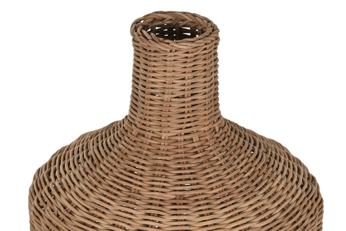 DKD Home Decor Set de 3 Jarrones de Ratán y Metal Natural