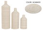 DKD Home Decor Set de 3 Jarrones de Ratán y Metal Natural