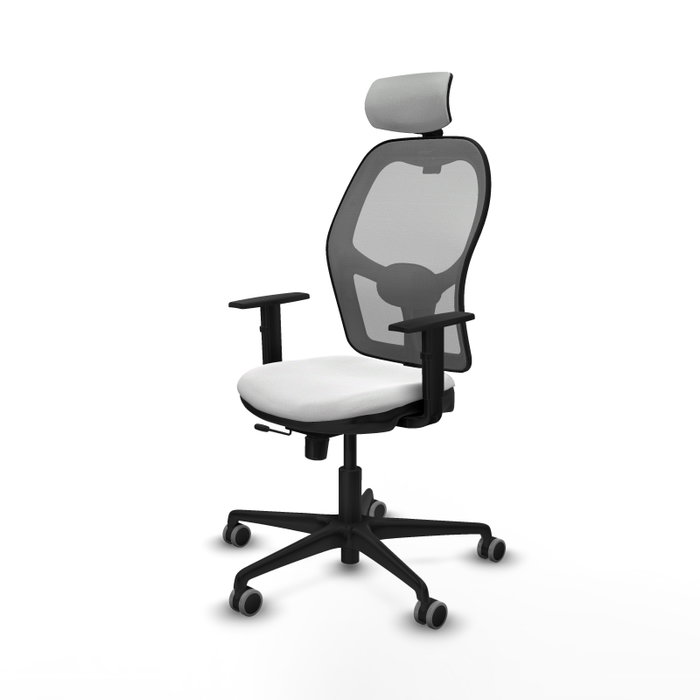 PIQUERAS Y CRESPO Silla de oficina Jorquera con mecanismo Sincro/Traslack, Blanco y Gris