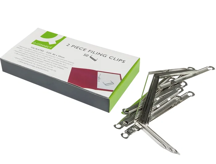 Q-connect Encuadernador Fastener Plateado Caja de 50 Unidades