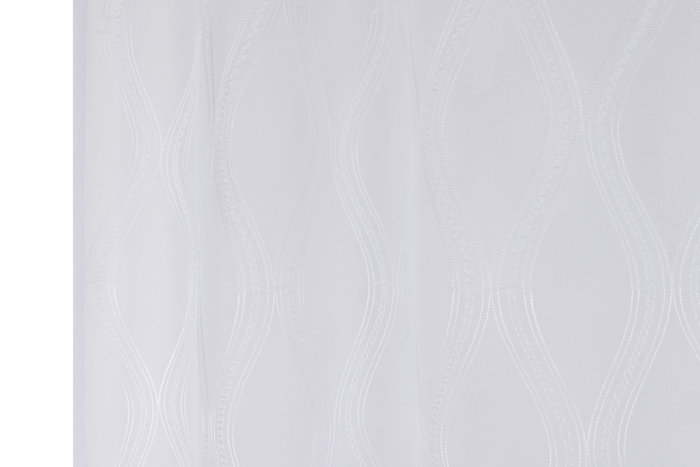 DKD Home Decor White23 Cortina 260 x 140 cm Blanco Poliéster Bordada Anillas
