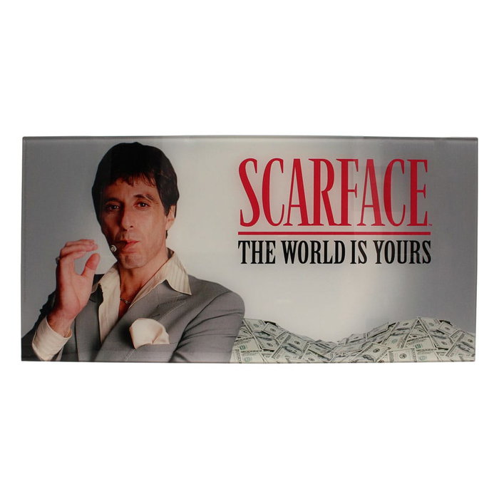 Scarface Póster de cristal The World Is Yours (Grey Background) 60 x 30 cm