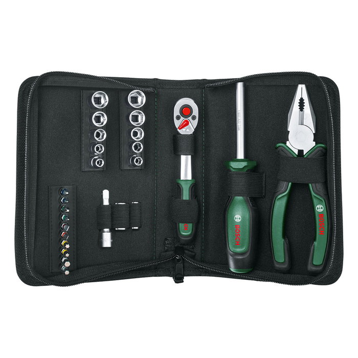 Bosch Juego de herramientas 26 piezas, Negro y Verde Bosch Juego de herramientas 26 piezas, Negro y Verde