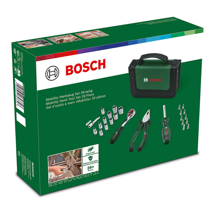 Bosch Juego de herramientas 26 piezas, Negro y Verde Bosch Juego de herramientas 26 piezas, Negro y Verde