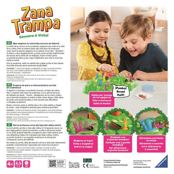 Ravensburger Juego Zana Trampa - Gira la Zanahoria, Salta Obstáculos y Llega Arriba - Edad Mínima 4 Años Ravensburger Juego Zana Trampa - Gira la Zanahoria, Salta Obstáculos y Llega Arriba - Edad Mínima 4 Años