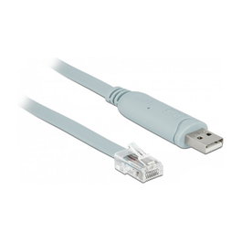 DeLOCK Adaptador USB 2.0 Tipo A a RS-232 RJ45 0,5 m Gris