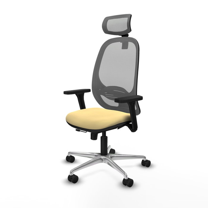 PIQUERAS Y CRESPO Silla de oficina Cilanco con mecanismo Sincro/Traslack Crema y Gris