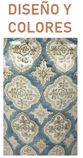 DKD Home Decor Jarrón de Porcelana Árabe Beige y Azul Azima