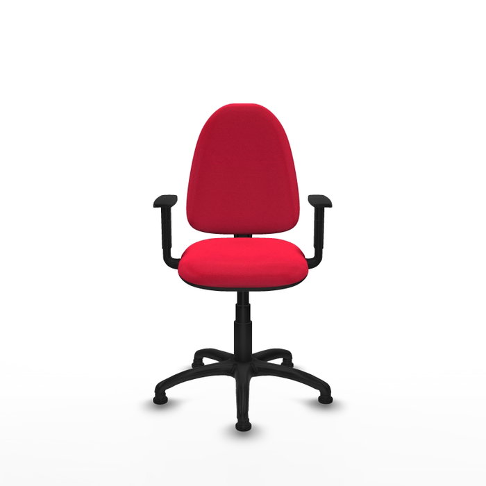 PIQUERAS Y CRESPO Silla de oficina Aýna con mecanismo de doble maneta y tela roja PIQUERAS Y CRESPO Silla de oficina Aýna con mecanismo de doble maneta y tela roja