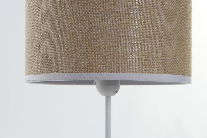 DKD Home Decor Lámpara de sobremesa Metal y Poliéster Blanco