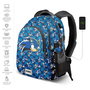 Karactermania Mochila Sonic Run. Plus FAN Action 44x34x21 cm, Gran Capacidad, 3 Compartimentos, Bolsillo USB, Ripstop, Azul