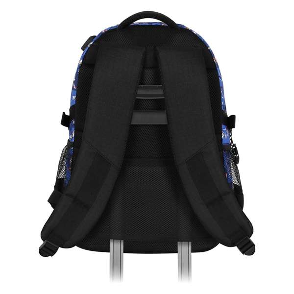 Karactermania Mochila Sonic Run. Plus FAN Action 44x34x21 cm, Gran Capacidad, 3 Compartimentos, Bolsillo USB, Ripstop, Azul