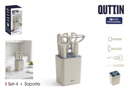 Quttin Set de 4 Utensilios de Cocina con Soporte