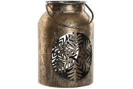 DKD Home Decor Portavelas Metal Dorado Envejecido 16x16x23,5 cm