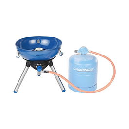 CAMPINGAZ Party Grill 400 R Campingkocher, Cocina de Camping a Gas Butano/Propano, Parrilla y Plancha, 2000W, Negro/Azul, 2000023717