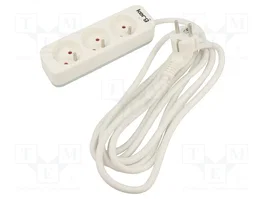 KERG Prolongador de Alimentación H05VV-F 3G1,5mm2 3m Blanco