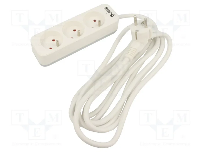 KERG Prolongador de Alimentación H05VV-F 3G1,5mm2 3m Blanco KERG Prolongador de Alimentación H05VV-F 3G1,5mm2 3m Blanco