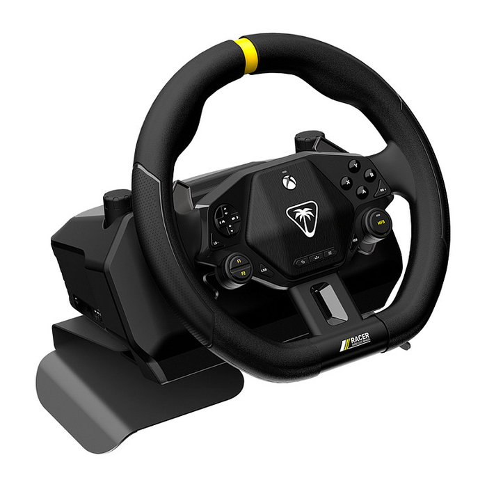 Turtle Beach Racer Volante de carreras inalámbrico para Xbox Series X/S, Xbox One y PC con Windows 10/11, Bluetooth 5.1, RF 2.4 GHz, USB, Autonomía 30h, Negro