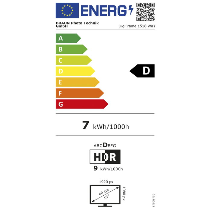 Braun DigiFrame 1518 WiFi - Marco de fotos digital 15,6 pulg. con WiFi y pantalla táctil