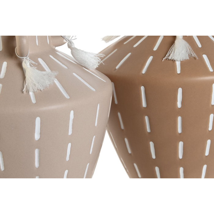DKD Home Decor Jarrón de Cerámica Flecos Surtido de 2 Unidades