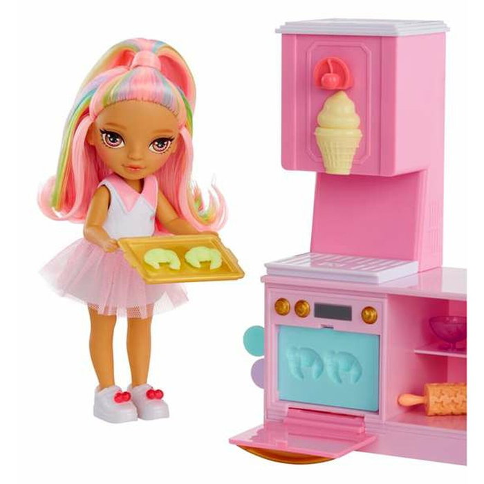 MGA Rainbow High Little Dessert Shop Playset con Muñeca Kandy y Kit de Repostería MGA Rainbow High Little Dessert Shop Playset con Muñeca Kandy y Kit de Repostería