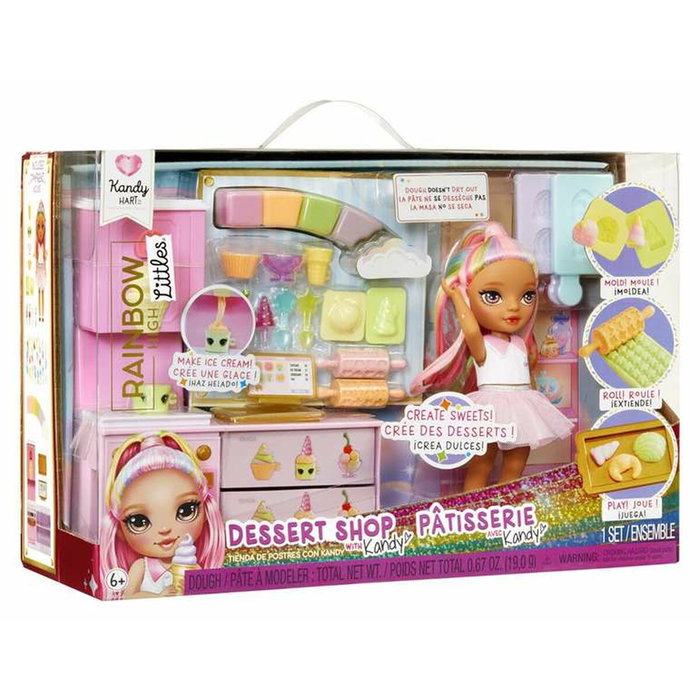 MGA Rainbow High Little Dessert Shop Playset con Muñeca Kandy y Kit de Repostería MGA Rainbow High Little Dessert Shop Playset con Muñeca Kandy y Kit de Repostería