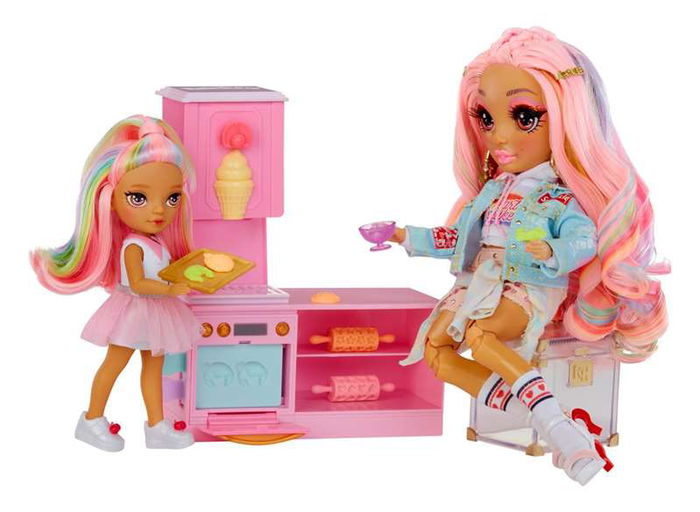 MGA Rainbow High Little Dessert Set de Juego Tienda de Dulces con Kit de Pastelería y Muñeca Exclusiva 20,3x29,20x13,46 cm