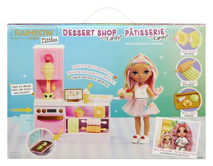 MGA Rainbow High Little Dessert Set de Juego Tienda de Dulces con Kit de Pastelería y Muñeca Exclusiva 20,3x29,20x13,46 cm