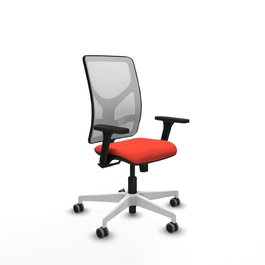 PIQUERAS Y CRESPO Silla de oficina Motilla con mecanismo Sincro, Naranja oscuro y Blanco