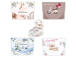 Arguval Billetero de Felicitación con Cierre para Bodas - 11 x 8.5 cm - Diseños Surtidos