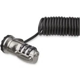 StarTech.com Cable de Seguridad con Combinación para Portátil - Cable Auto-Enrollable 1,8 m, Negro, Acero Inoxidable, Cerraduza de 3 Dígitos