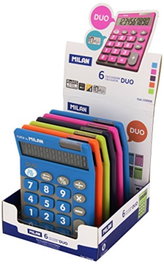 MILAN Pack de 6 calculadoras Touch Duo 10 dígitos colores surtidos