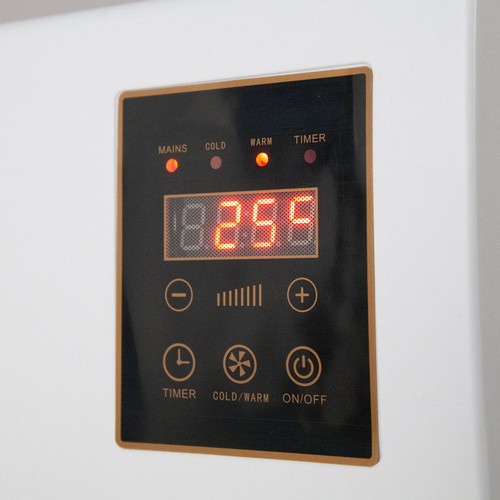 Calefactor Split de Pared 1500W PTC con Control Remoto, Termostato y Temporizador 24h, Blanco Calefactor Split de Pared 1500W PTC con Control Remoto, Termostato y Temporizador 24h, Blanco