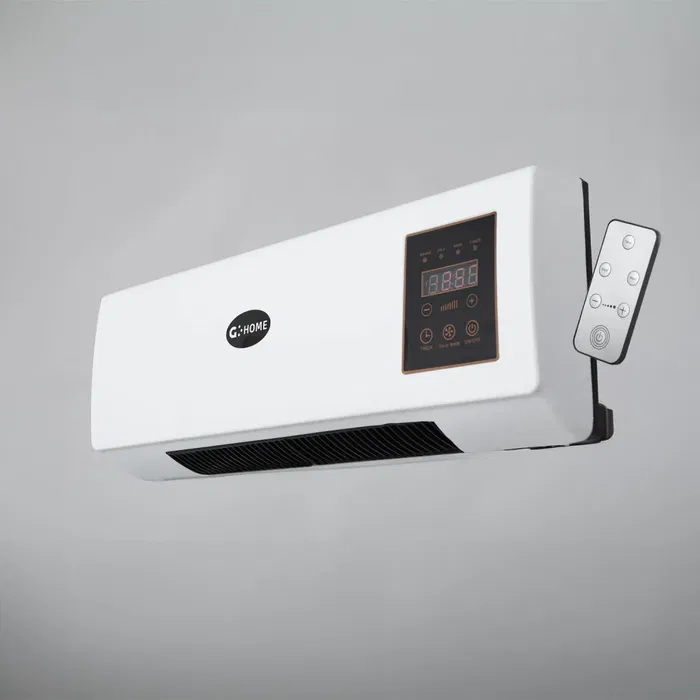 Calefactor PTC con Ventilador 1500W y Control Remoto, Color Blanco para Pared