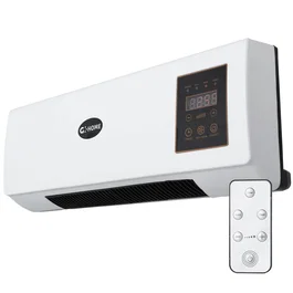 Calefactor PTC con Ventilador 1500W y Control Remoto, Color Blanco para Pared