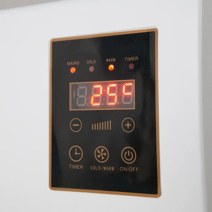 Calefactor PTC con Ventilador 1500W y Control Remoto, Color Blanco para Pared