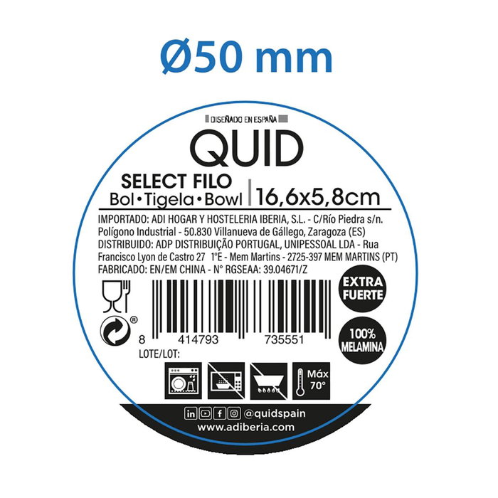 Bol Redondo Melamina Select Filo Quid 16,6x5,8 cm Bol Redondo Melamina Select Filo Quid 16,6x5,8 cm