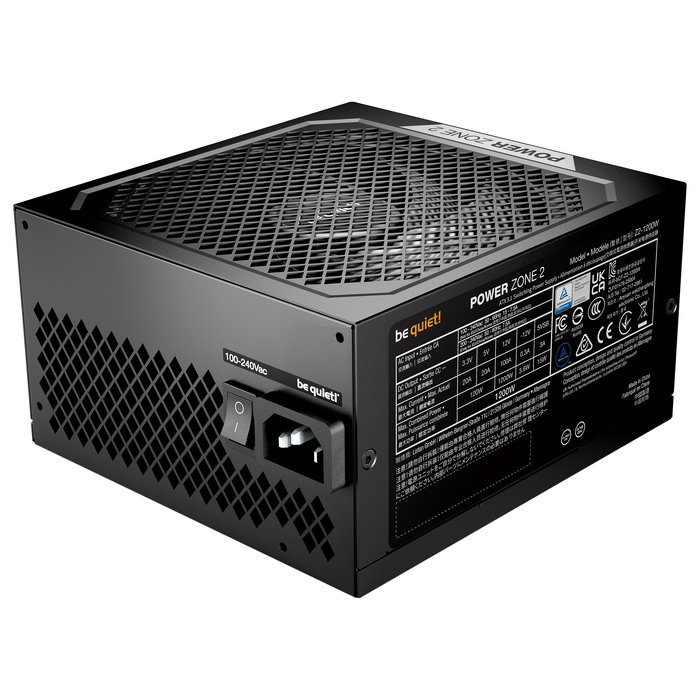 Be Quiet! Power Zone 2 1200W Fuente de Alimentacion ATX 3.1 80 Plus Platinum Certificada, Modulable Totalmente, Color Negro, 1 Ventilador de 14 cm, Ruido 25.5 dB