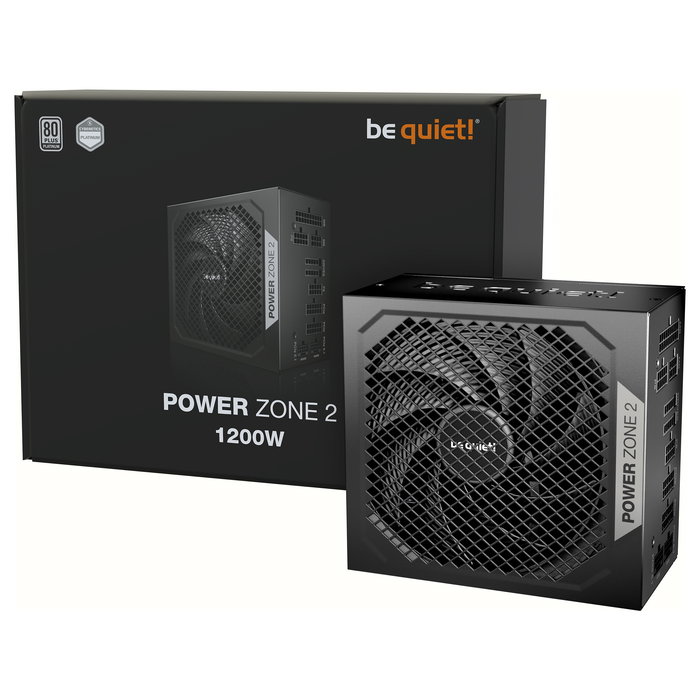 Be Quiet! Power Zone 2 1200W Fuente de Alimentacion ATX 3.1 80 Plus Platinum Certificada, Modulable Totalmente, Color Negro, 1 Ventilador de 14 cm, Ruido 25.5 dB