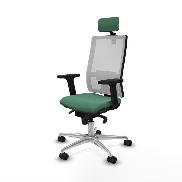 PIQUERAS Y CRESPO Silla de oficina Horna con mecanismo Sincro, Verde esmeralda y Blanco PIQUERAS Y CRESPO Silla de oficina Horna con mecanismo Sincro, Verde esmeralda y Blanco