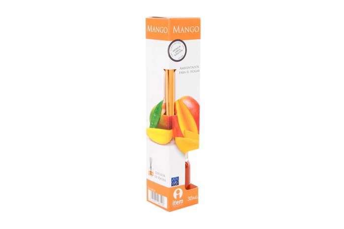 DKD Home Decor Ambientador Mikado Naranja 4x20x4 cm (6 Unidades) Cristal