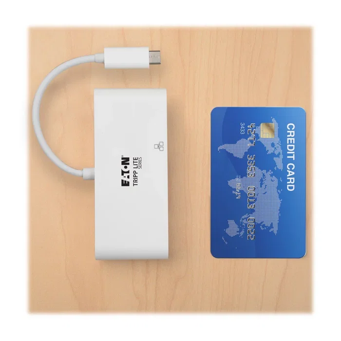 Eaton Tripp Lite U444-06N-VGU-C Adaptador USB-C a VGA con Puerto Ethernet Gigabit, USB-A 3.1 y Carga PD 60W - Resolución 1920x1080 1080p para Laptop, Tablet, MacBook