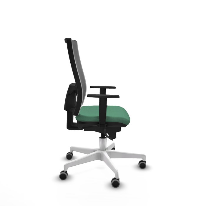 PIQUERAS Y CRESPO Silla de oficina Horna con mecanismo Sincro, Verde esmeralda y Gris