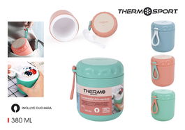 Thermosport Recipiente Hermético para Comida, Doble Pared, 380ml, 10 x 11.5 x 10 cm (12 Unidades)