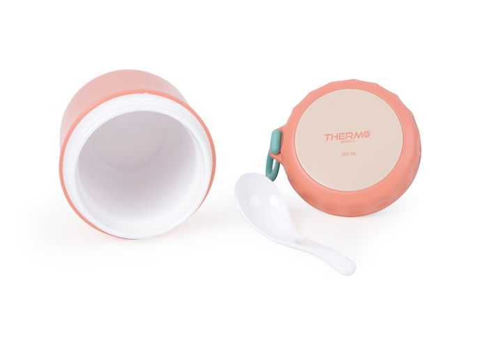 Thermosport Recipiente Hermético para Comida, Doble Pared, 380ml, 10 x 11.5 x 10 cm (12 Unidades)